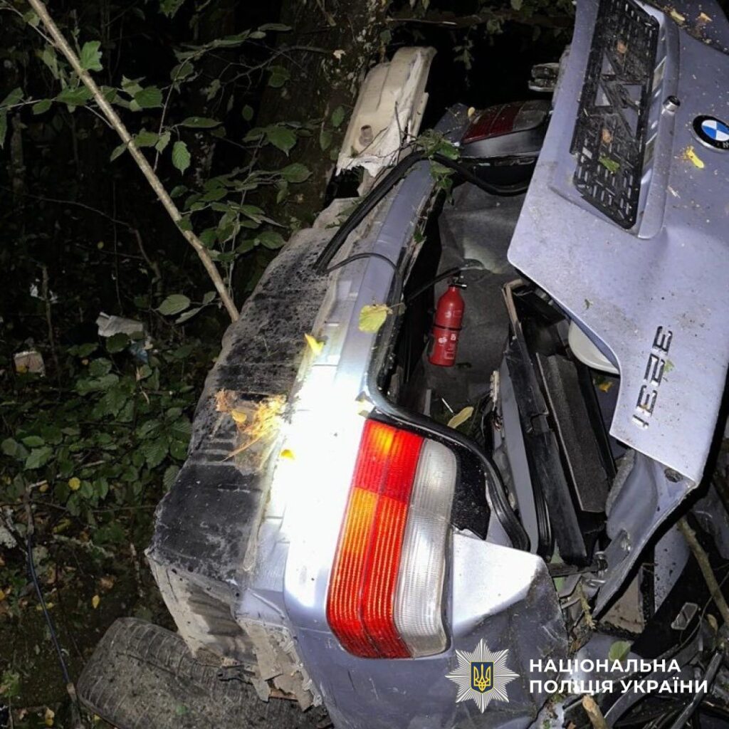 Смертельна аварія між Дзвинячем і Підгір’ям: водій автомобіля BMW врізався у дерево
