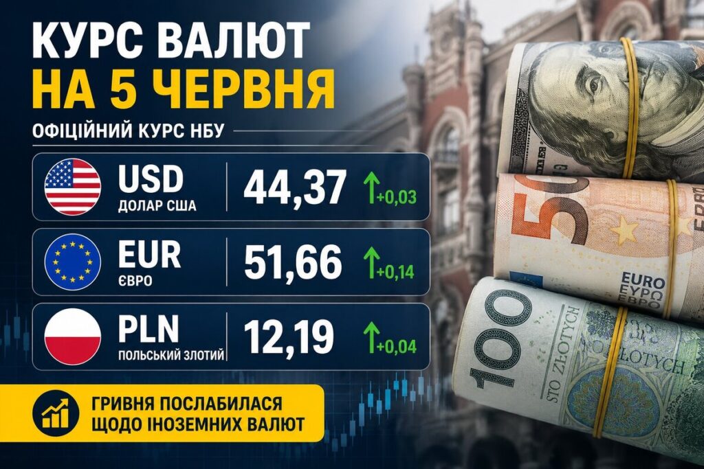 Курс валют на 5 червня