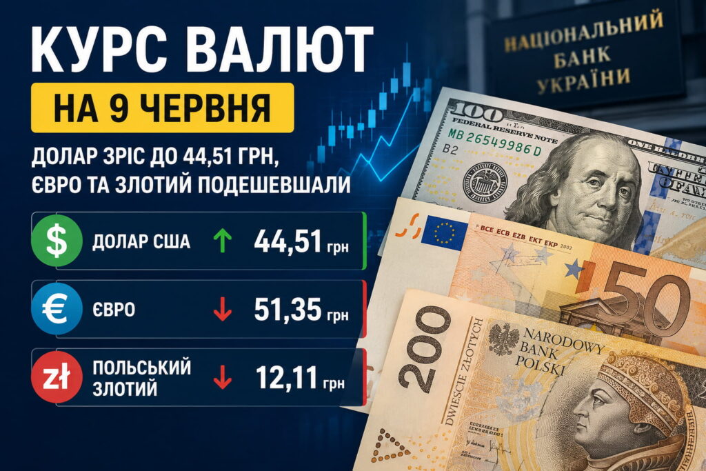 Курс валют на 9 червня