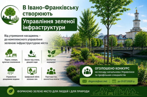 В Івано-Франківську створюють Управління зеленої інфраструктури: оголошено конкурс на нові посади