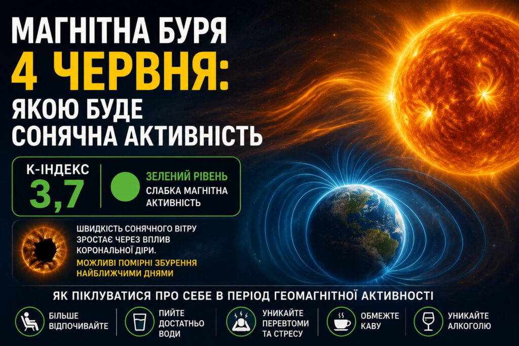 Магнітна буря 4 червня: якою буде сонячна активність