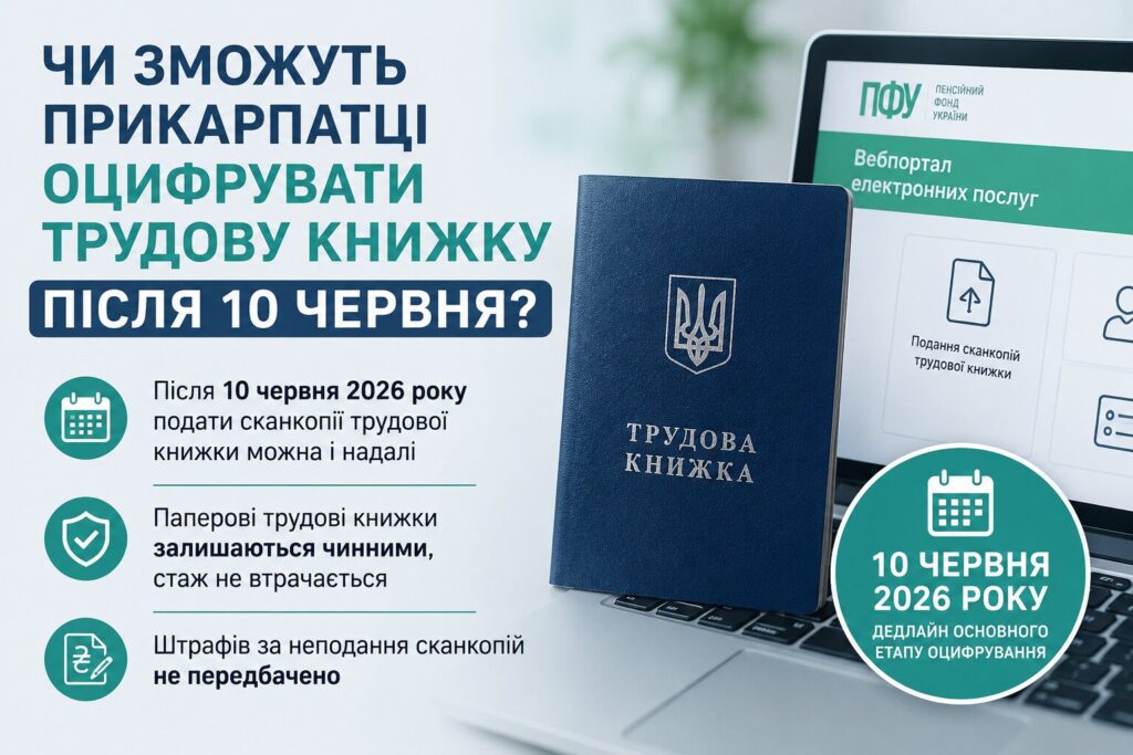 Чи зможуть прикарпатці оцифрувати трудову книжку після 10 червня: у ПФУ дали роз’яснення